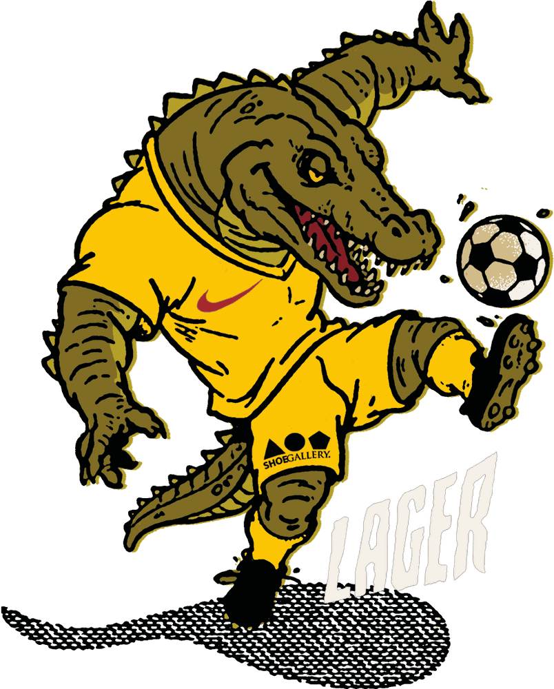 La Diferencia gator kicking a soccer ball